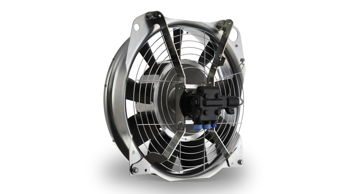 Das von Voith entwickelte L&uuml;fteraggregat ist eine Kernkomponente im Concentric Air System (CAS) von Fendt.