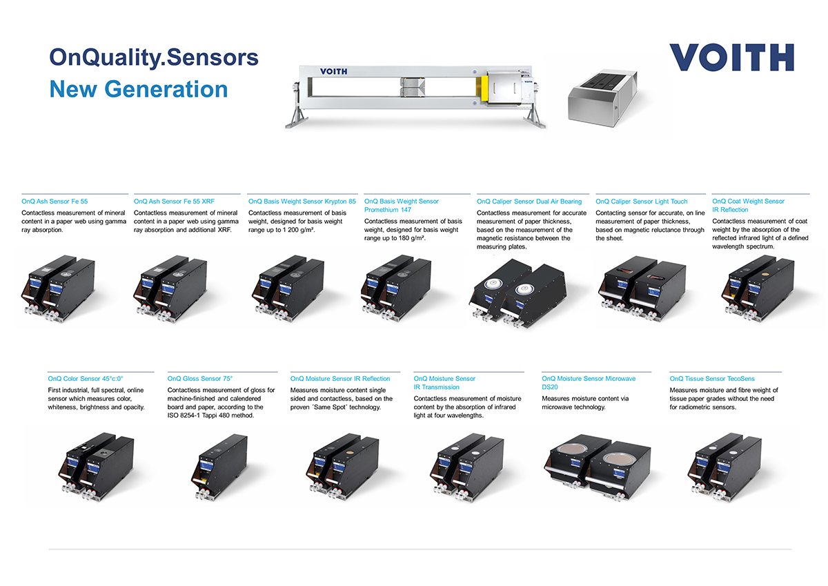 Voith stellt eine neue Generation von Sensoren vor, die die wichtigsten Qualit&auml;tsparameter des produzierten Papiers wie beispielsweise Fl&auml;chengewicht, Feuchte, Dicke oder Aschegehalt messen.