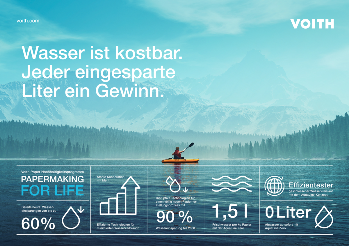 Die effektive Nutzung von Wasser ist ein wesentlicher Hebel f&uuml;r eine nachhaltigere Papierherstellung. Gemeinsam mit seinem Tochterunternehmen Meri arbeitet Voith an innovativen L&ouml;sungen f&uuml;r Papierhersteller weltweit.