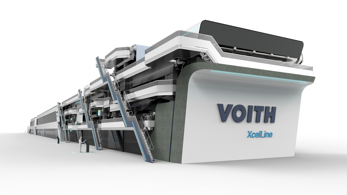 In einer vision&auml;ren Design-Studie entwirft Voith die Papierproduktionslinie der Zukunft. Dabei stehen eine verbesserte Effizienz sowie eine erh&ouml;hte Wartungsfreundlichkeit besonders im Fokus.