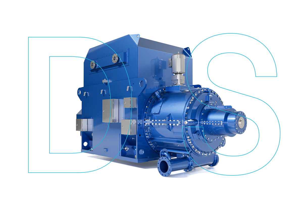 E-Pack DS is a unique synchronized electromechanical drive package with a power transmission of up to 40 MW combining the benefits of the gearbox and motor in a single drivetrain.