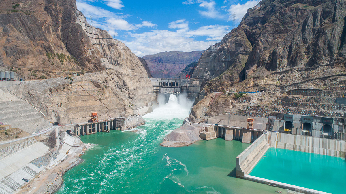 Bird view of Wu Dongde hydropower plant