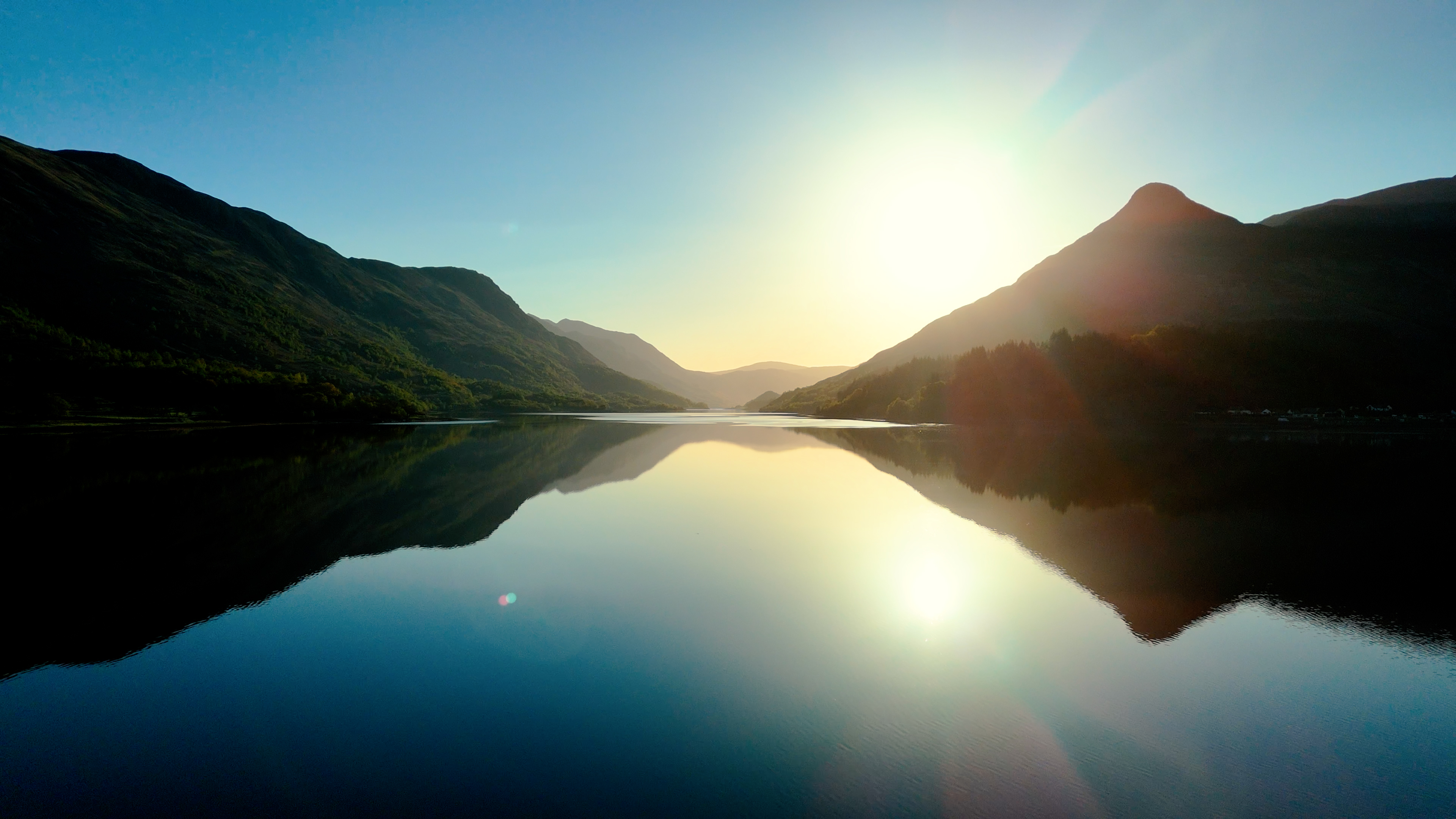 Aerial view looking East from Loch Leven towards Kinlochleven