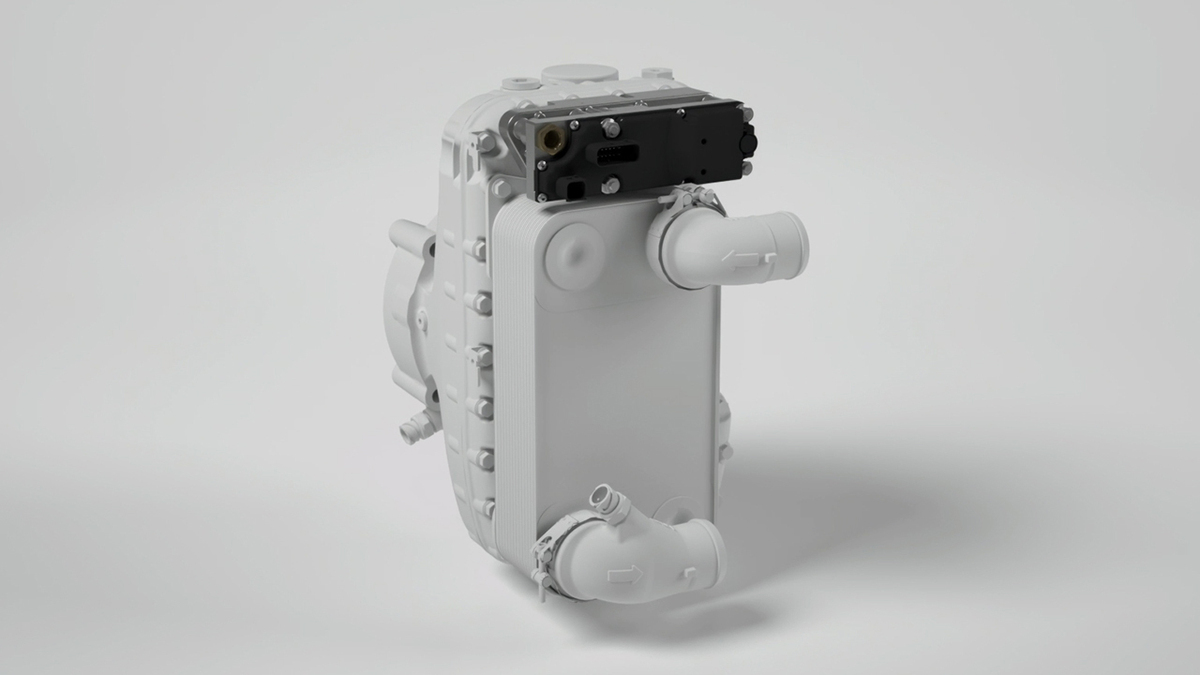The Mechatronic Retarder Control Unit (MRCU) is integrated directly into the retarder.