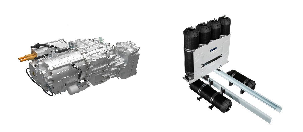VEDS HD+ (left), Plug & Drive H<sub>2</sub> storage system (right)